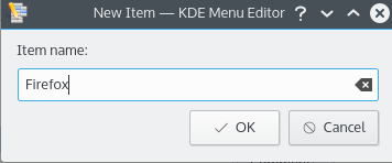 Der Dialog Neues Element.