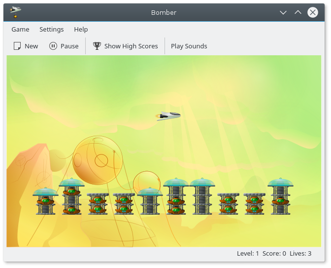 Bomber main screen