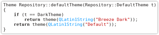 A C++ function, rendered with syntax highlighting.