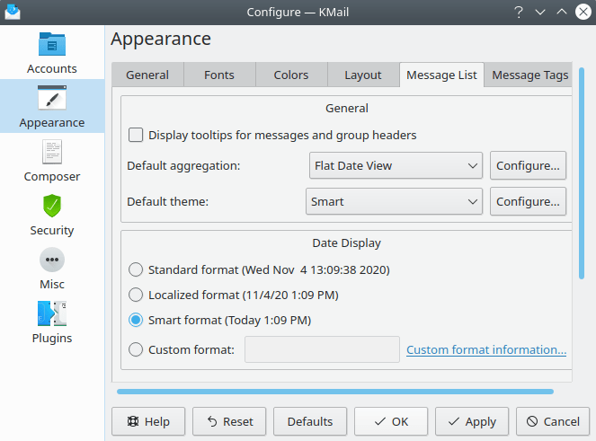 Appearance Message List