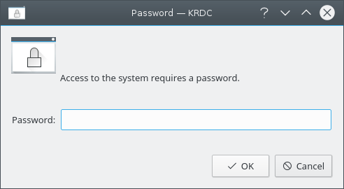 Entrada de contraseña de Remote Desktop Connection