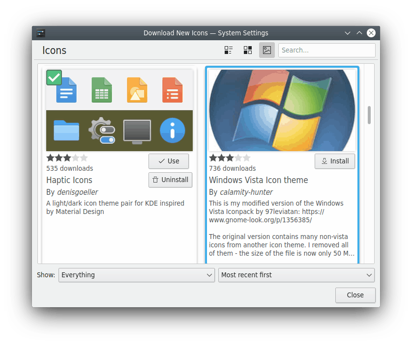 Get New Icon Themes