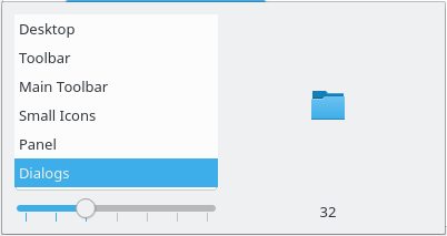 Configurar tamaños de los iconos