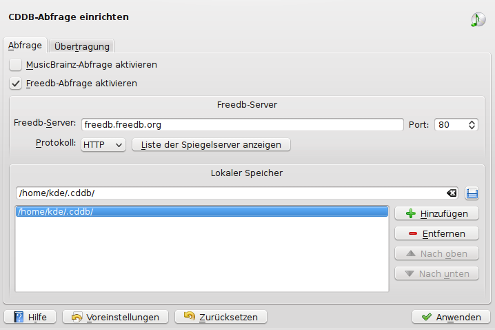 Der Dialog Abfrage