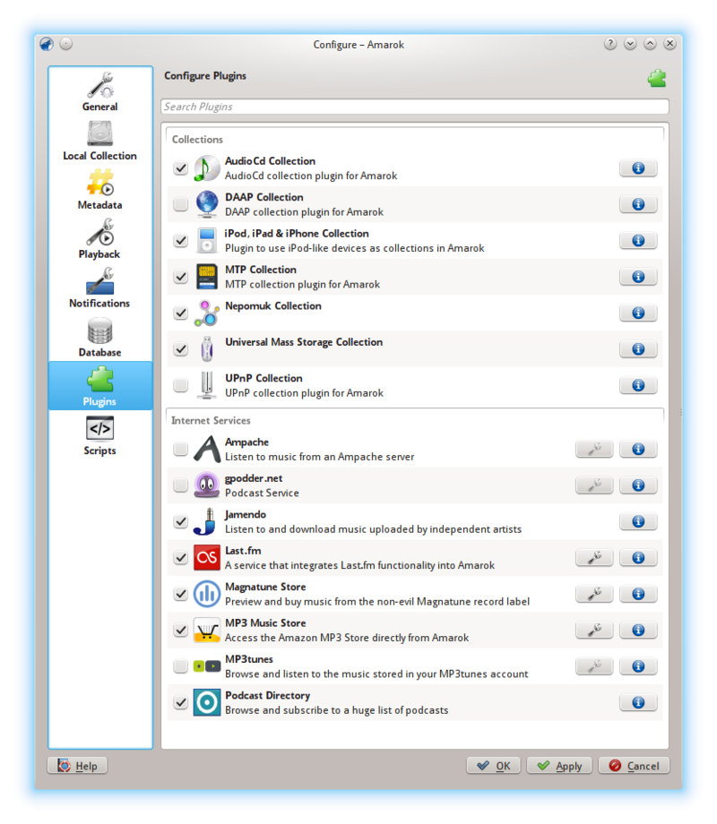 Instellingendialoog voor plug-ins